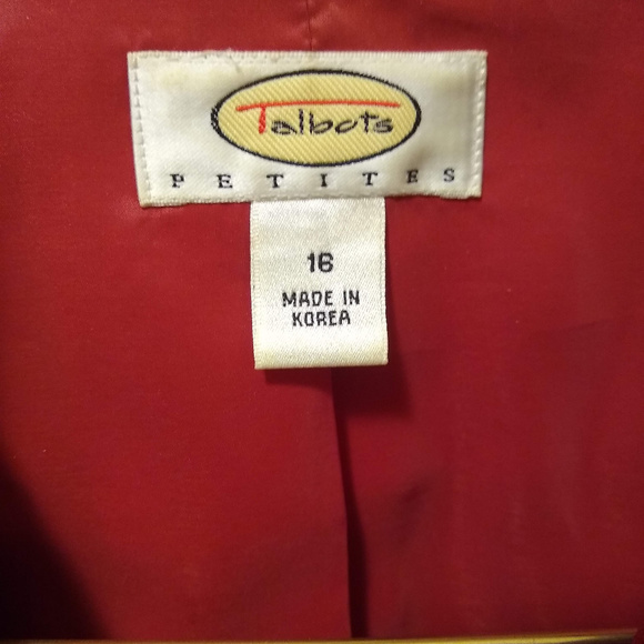 Talbots zip-front dark red jacket - Picture 4 of 5
